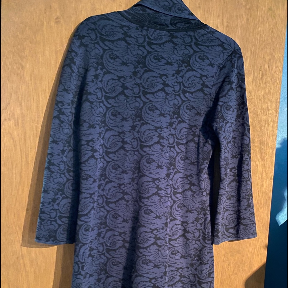 Nine West navy & black floral knee length sweater - Picture 2 of 5